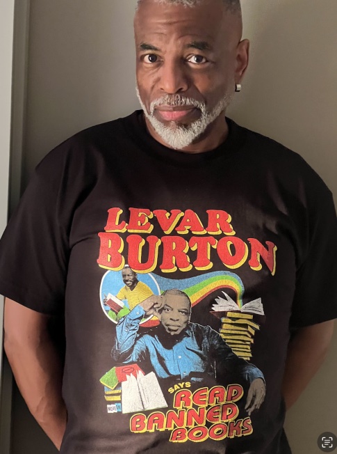 LeVar Burton MoveOn Drop Read Banned Books Exclusive Shirt for