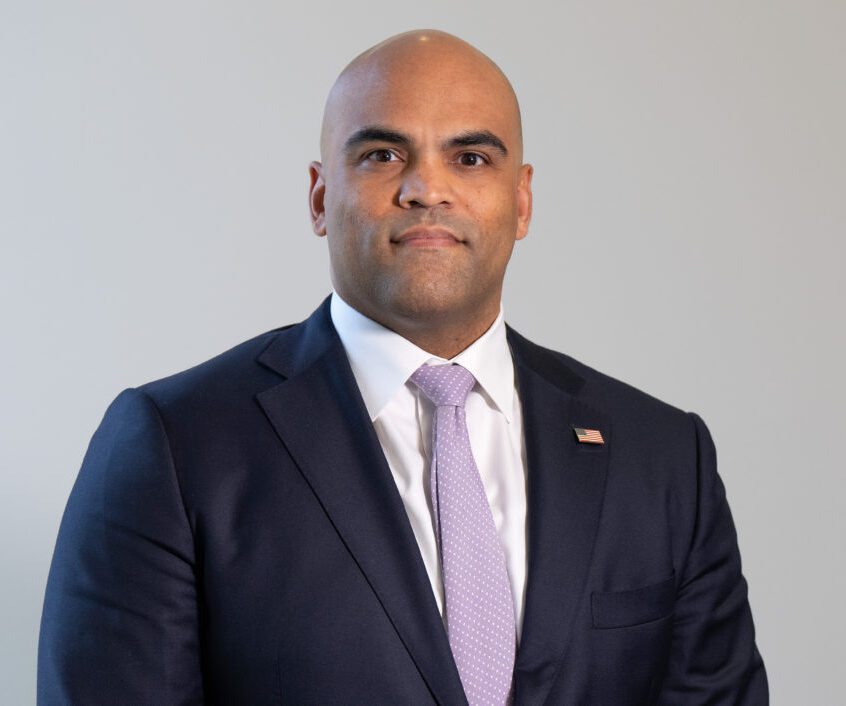 HOUSTON, TEXAS - JANUARY 24: U.S. Rep. Colin Allred, D-Dallas poses for a portrait at The Houston Chronicle in Houston, Texas on Wednesday January 24, 2024. (Sharon Steinmann/Houston Chronicle via Getty Images)